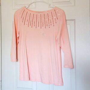 DRAPERS & DAMONS, SEQUINS, PEACH